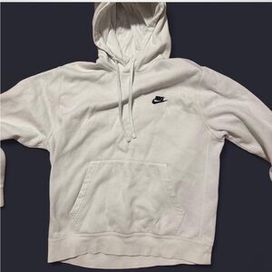 Nike Hoodie in White with Black Logo